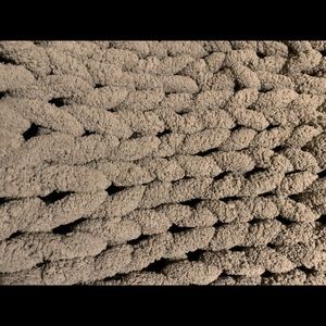 Hand Made Chunky Crochet Chenille Yarn Blanket